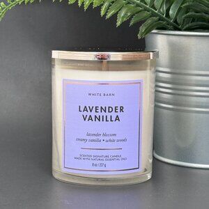 BBW Lavender Vanilla White Barn Bath & Body Works Single Wick Candle